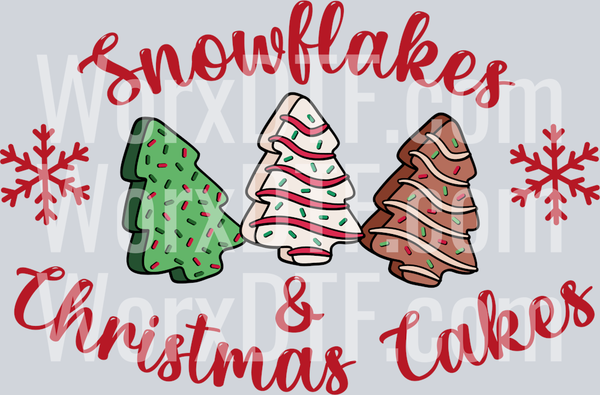 snowflakes tree cakes